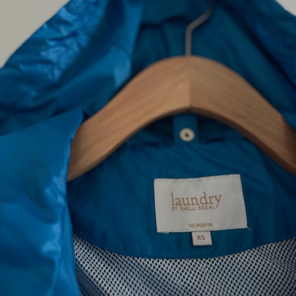 Laundry by Shelli Segal Blue Windbreaker Raincoat Sz XS - Picture 3 of 4